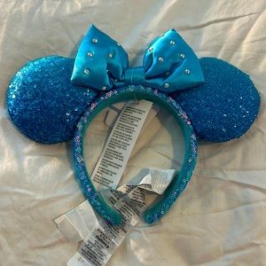 Disney teal blue sequin ears